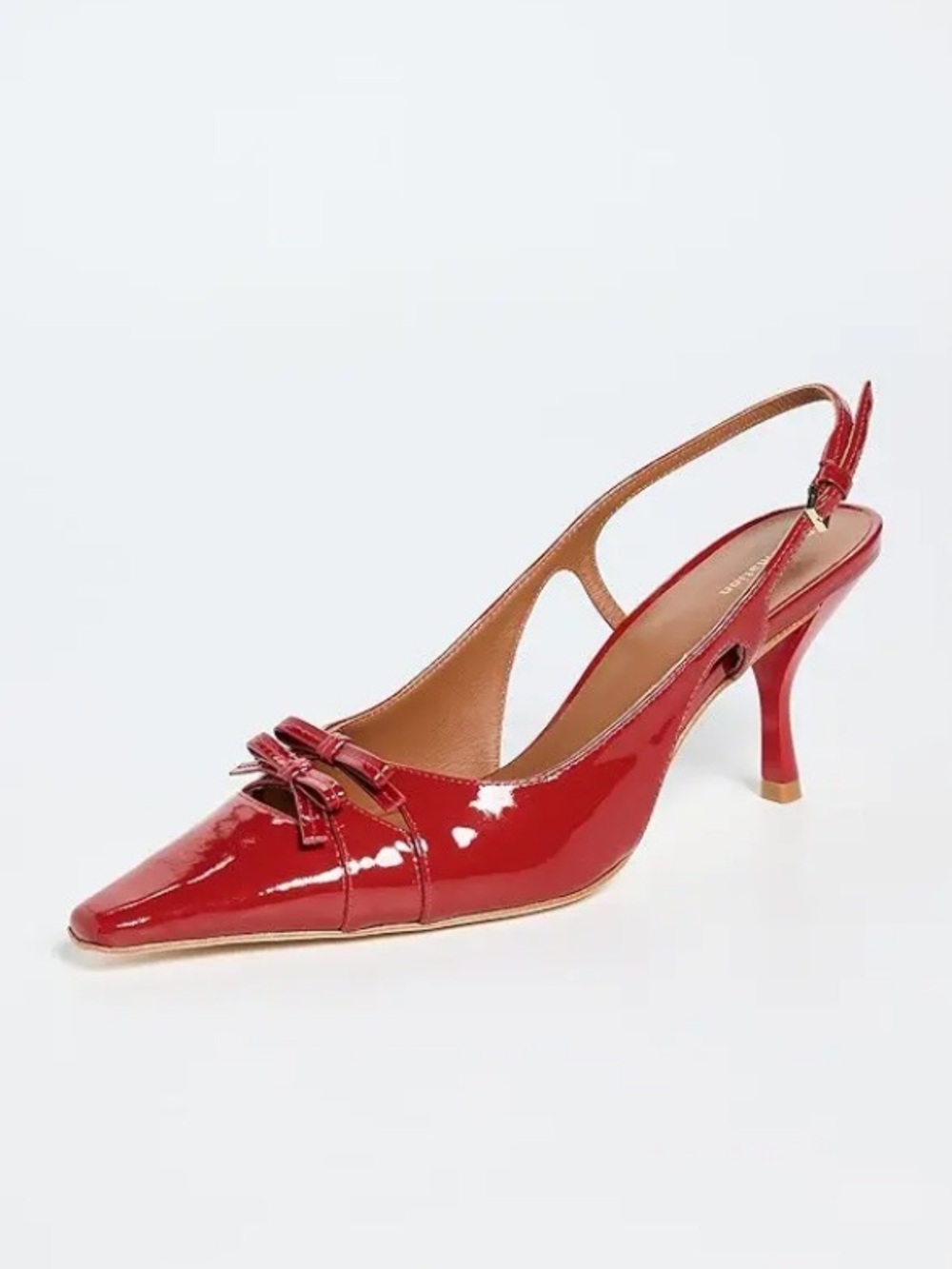 Reformation Noreen Slingback Bow Patent Leather Heels 11 - Picture 2 of 8